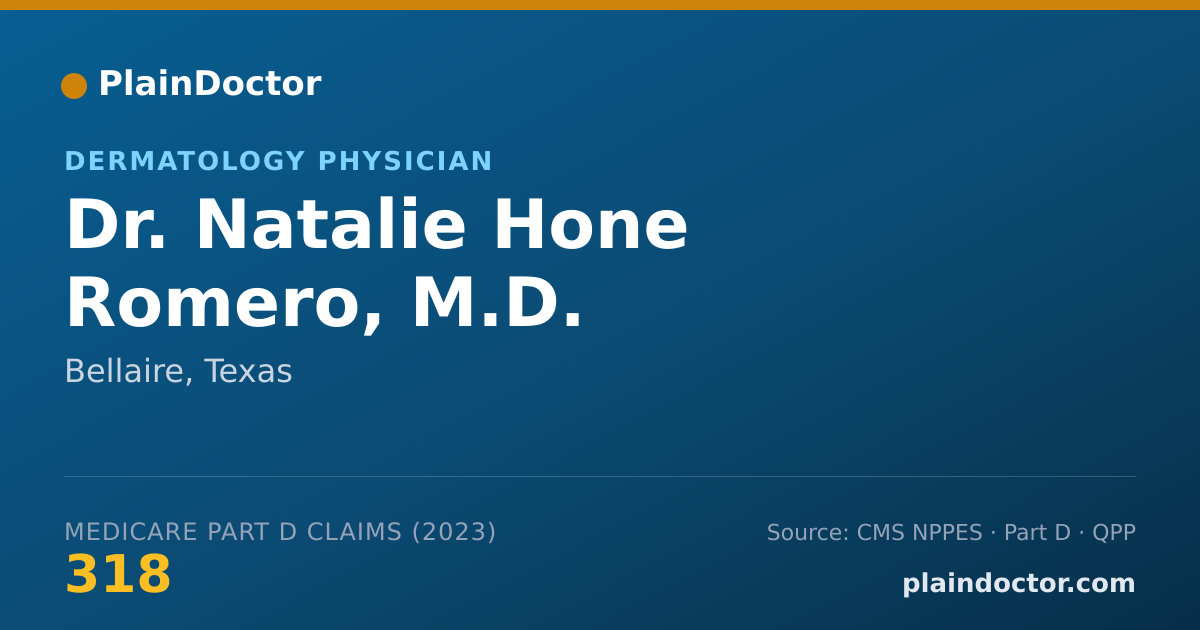 Shareable card for Natalie Hone Romero, M.D. - Dermatology Physician, Bellaire, TX