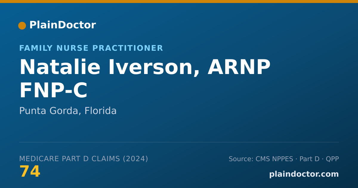 Shareable card for Natalie Iverson, ARNP FNP-C - Nurse Practitioner, Punta Gorda, FL