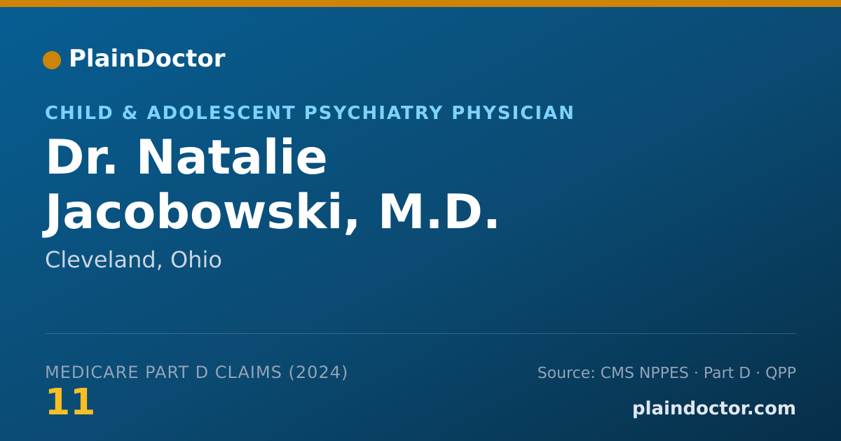 Shareable card for Natalie Jacobowski, M.D. - Child & Adolescent Psychiatry Physician, Cleveland, OH