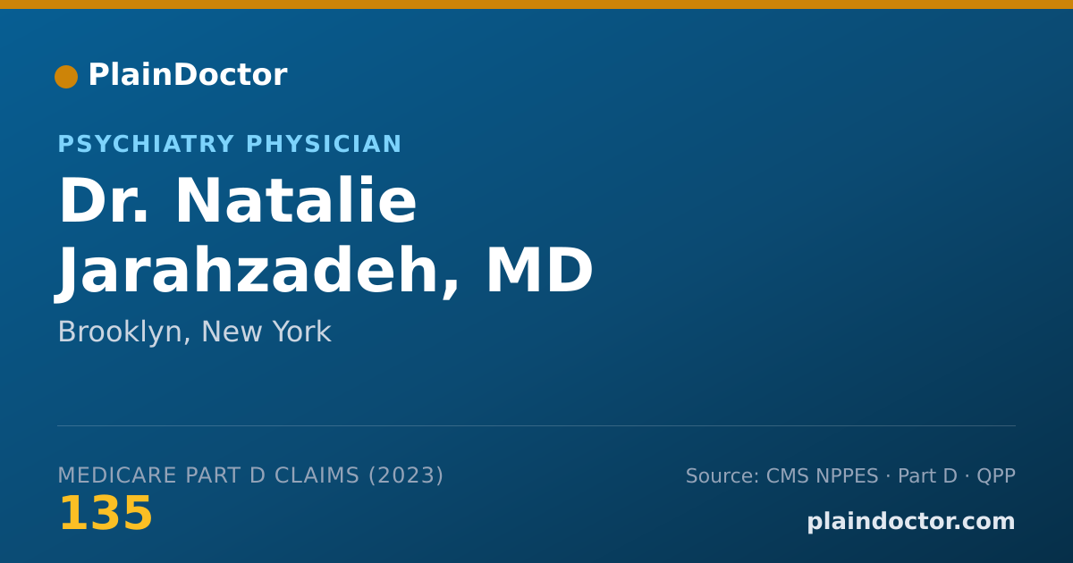 Shareable card for Natalie Jarahzadeh, MD - Psychiatry Physician, Brooklyn, NY