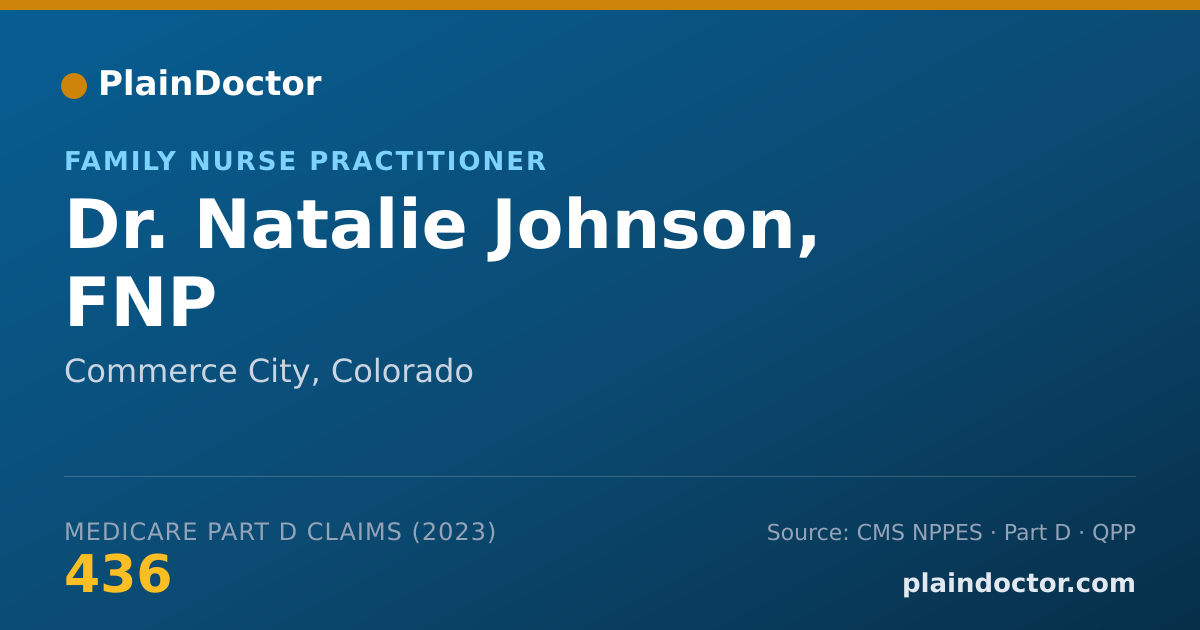 Shareable card for Natalie Johnson, FNP - Family Nurse Practitioner, Commerce City, CO