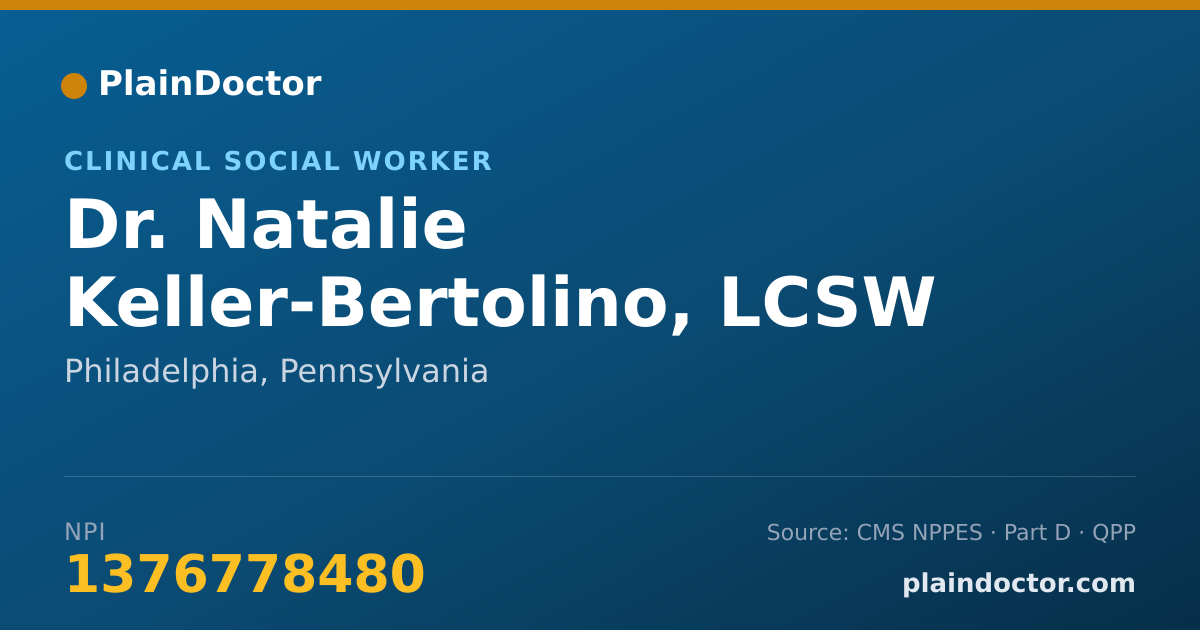 Shareable card for Natalie Keller-Bertolino, LCSW - Clinical Social Worker, Philadelphia, PA