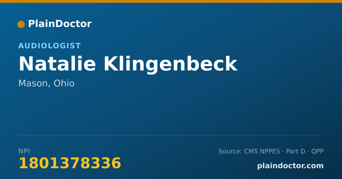 Shareable card for Natalie Klingenbeck - Audiologist, Mason, OH
