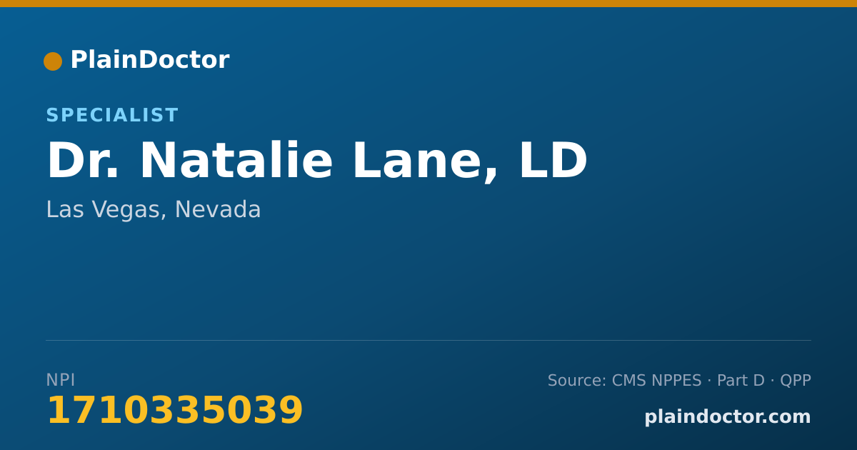 Shareable card for Natalie Lane, LD - Specialist, Las Vegas, NV