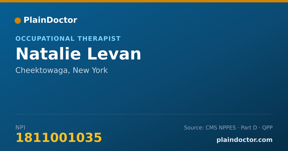 Shareable card for Natalie Levan - Occupational Therapist, Cheektowaga, NY