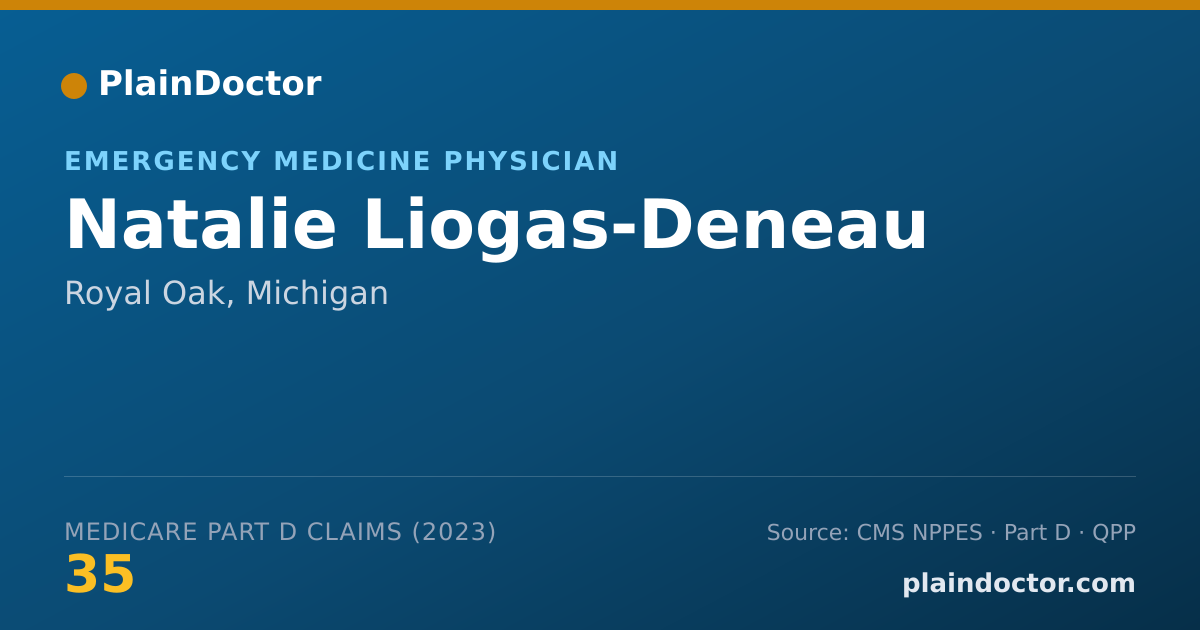 Shareable card for Natalie Liogas-Deneau - Emergency Medicine Physician, Royal Oak, MI
