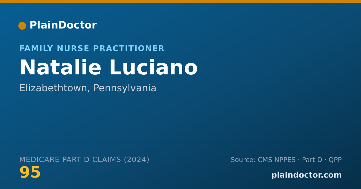 Shareable card for Natalie Luciano - Family Nurse Practitioner, Elizabethtown, PA