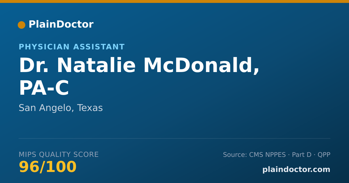 Shareable card for Natalie McDonald, PA-C - Physician Assistant, San Angelo, TX