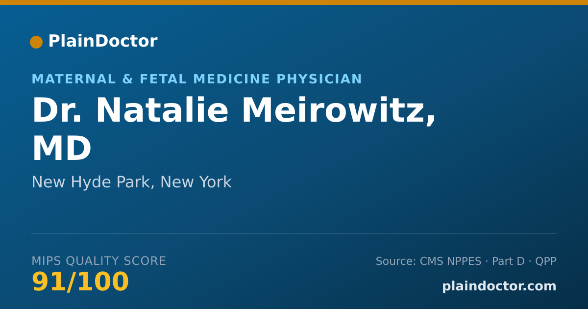 Shareable card for Natalie Meirowitz, MD - Maternal & Fetal Medicine Physician, New Hyde Park, NY