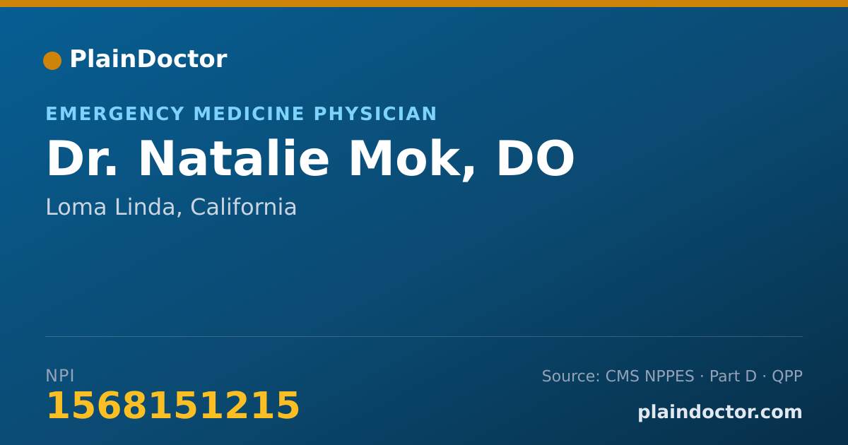 Shareable card for Natalie Mok, DO - Emergency Medicine Physician, Loma Linda, CA