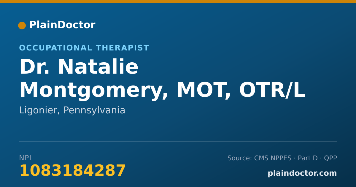 Shareable card for Natalie Montgomery, MOT, OTR/L - Occupational Therapist, Ligonier, PA