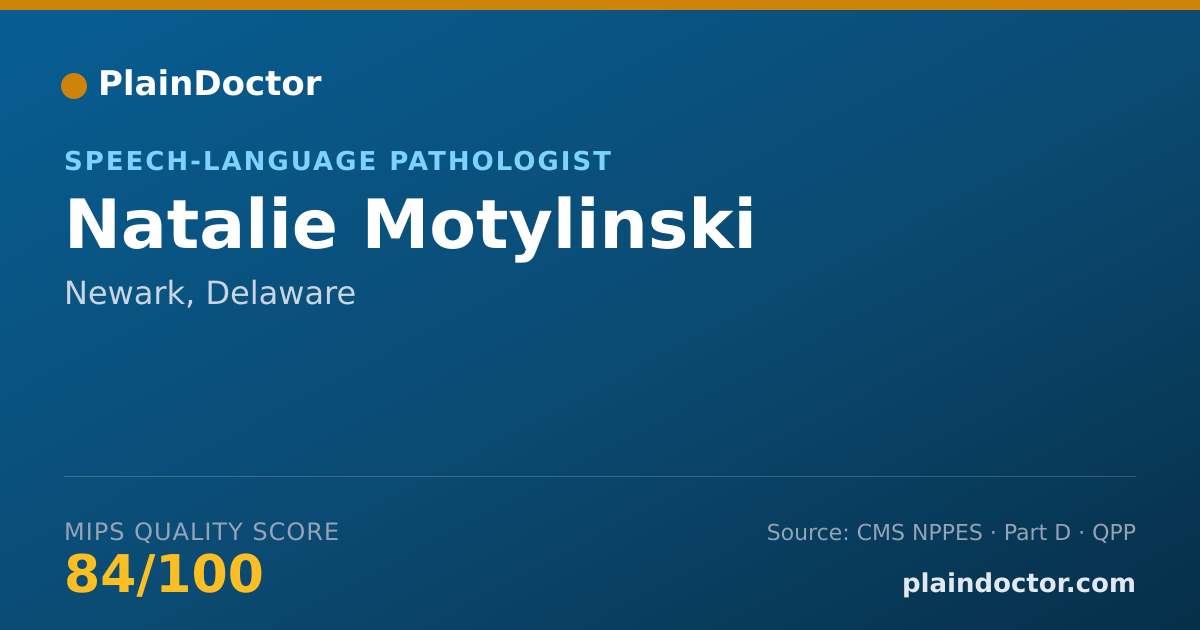 Shareable card for Natalie Motylinski - Speech-Language Pathologist, Newark, DE
