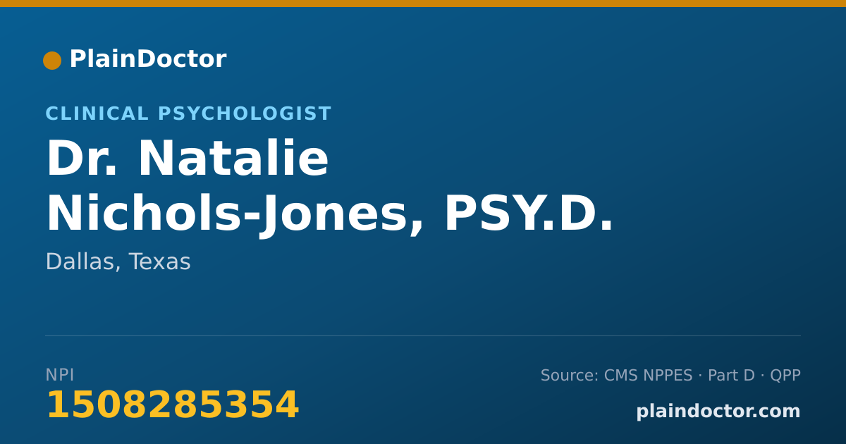 Shareable card for Natalie Nichols-Jones, PSY.D. - Clinical Psychologist, Dallas, TX