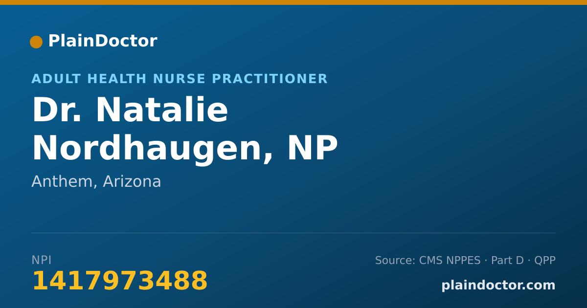 Shareable card for Natalie Nordhaugen, NP - Adult Health Nurse Practitioner, Anthem, AZ