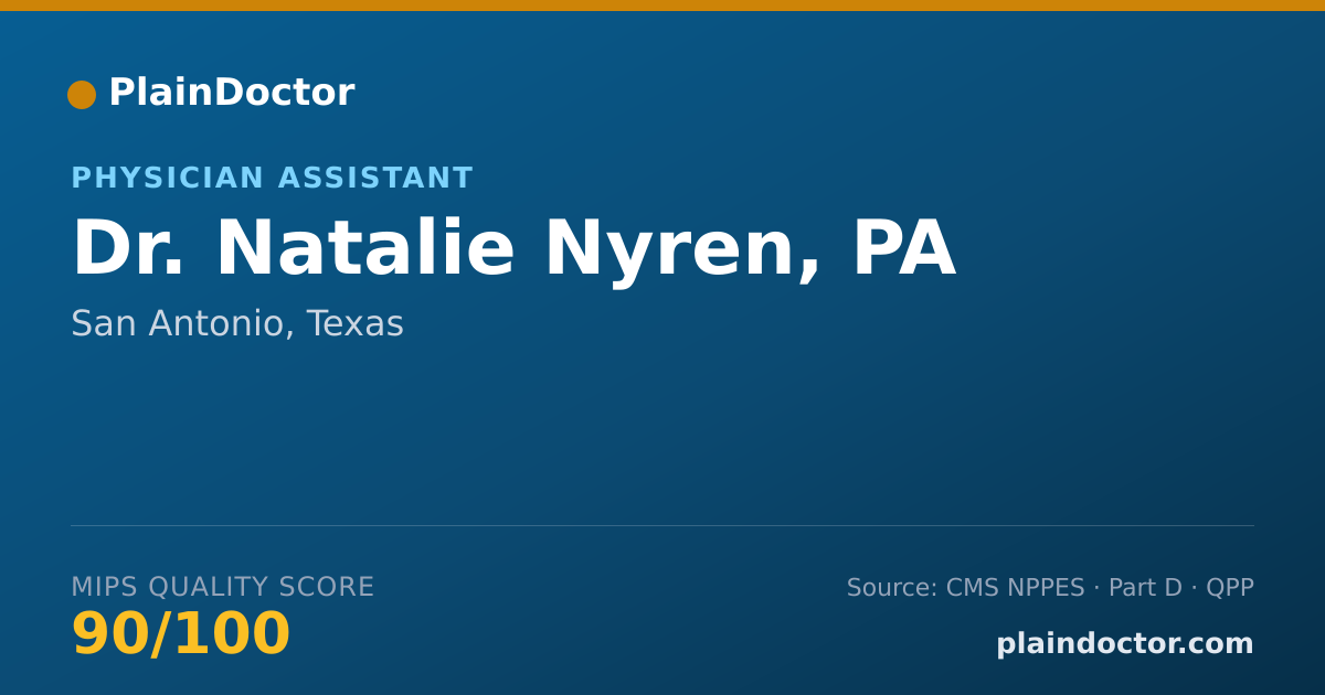 Shareable card for Natalie Nyren, PA - Physician Assistant, San Antonio, TX