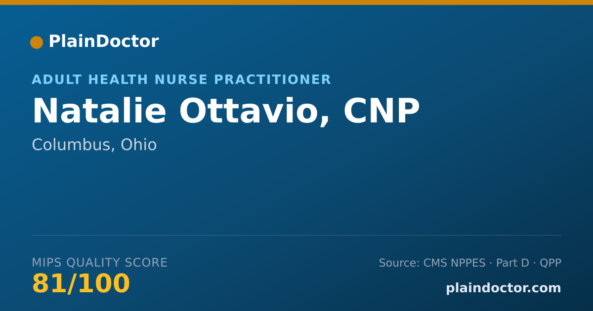 Shareable card for Natalie Ottavio, CNP - Adult Health Nurse Practitioner, Columbus, OH