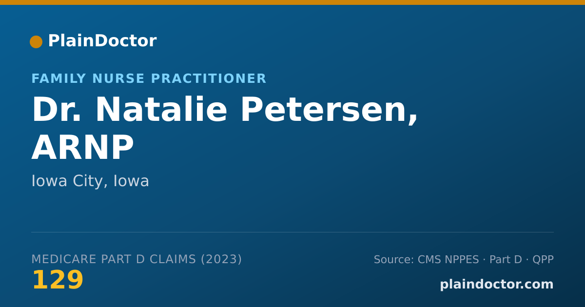 Shareable card for Natalie Petersen, ARNP - Family Nurse Practitioner, Iowa City, IA