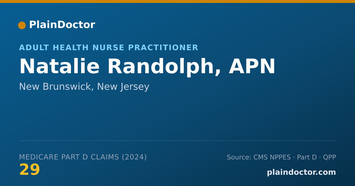Shareable card for Natalie Randolph, APN - Adult Health Nurse Practitioner, New Brunswick, NJ