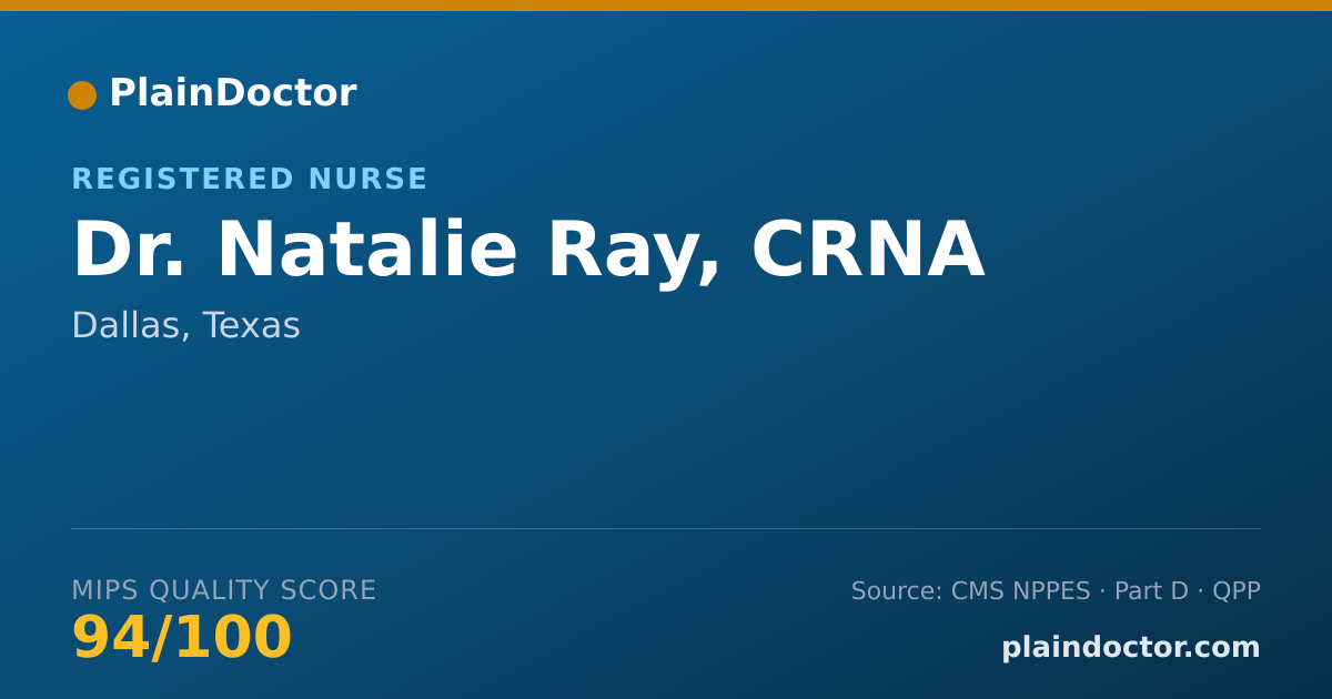 Shareable card for Natalie Ray, CRNA - Registered Nurse, Dallas, TX