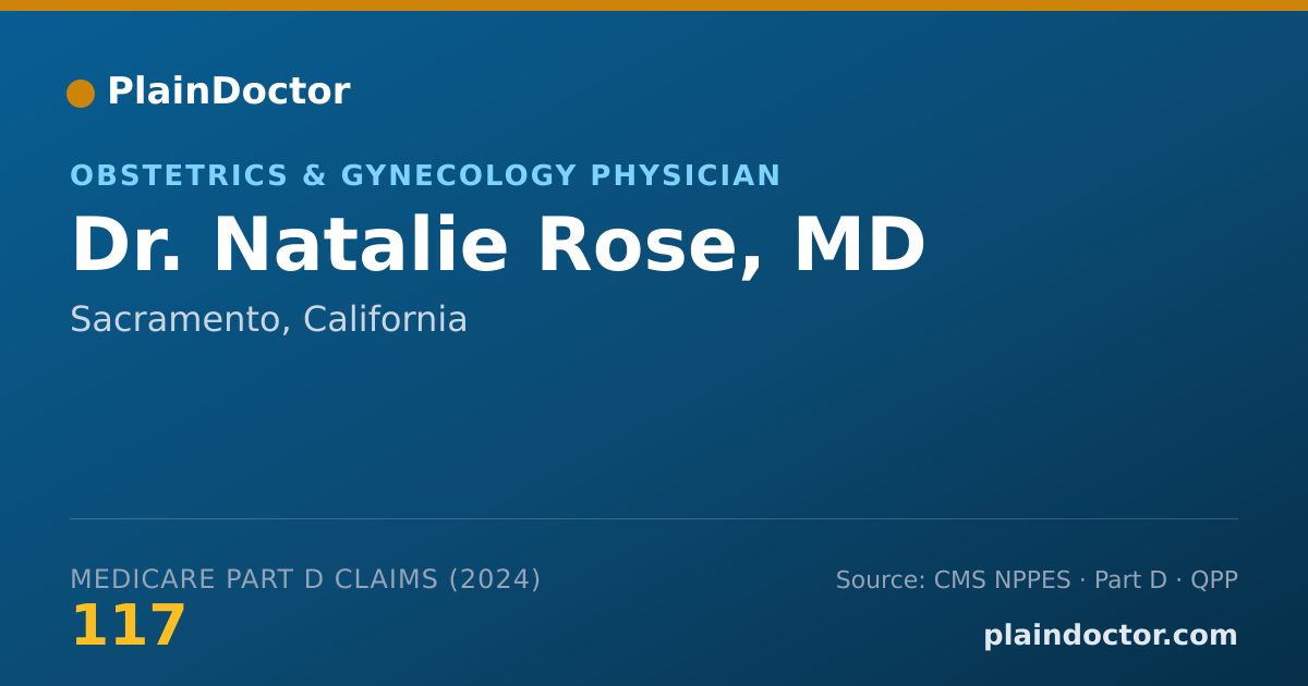 Shareable card for Natalie Rose, MD - Obstetrics & Gynecology Physician, Sacramento, CA