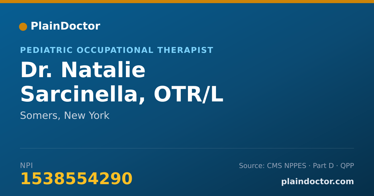 Shareable card for Natalie Sarcinella, OTR/L - Pediatric Occupational Therapist, Somers, NY