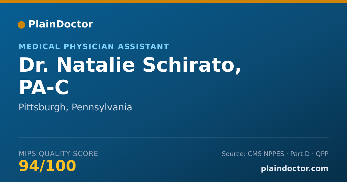 Shareable card for Natalie Schirato, PA-C - Medical Physician Assistant, Pittsburgh, PA