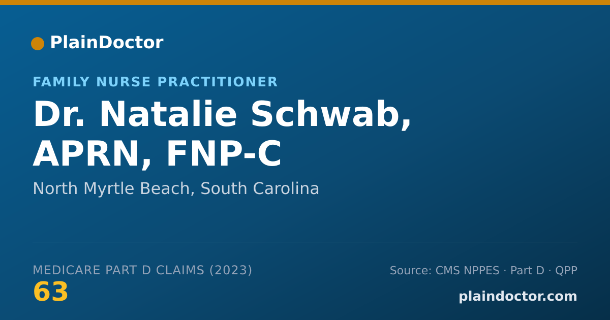Shareable card for Natalie Schwab, APRN, FNP-C - Family Nurse Practitioner, North Myrtle Beach, SC