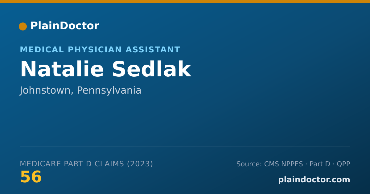 Shareable card for Natalie Sedlak - Medical Physician Assistant, Johnstown, PA