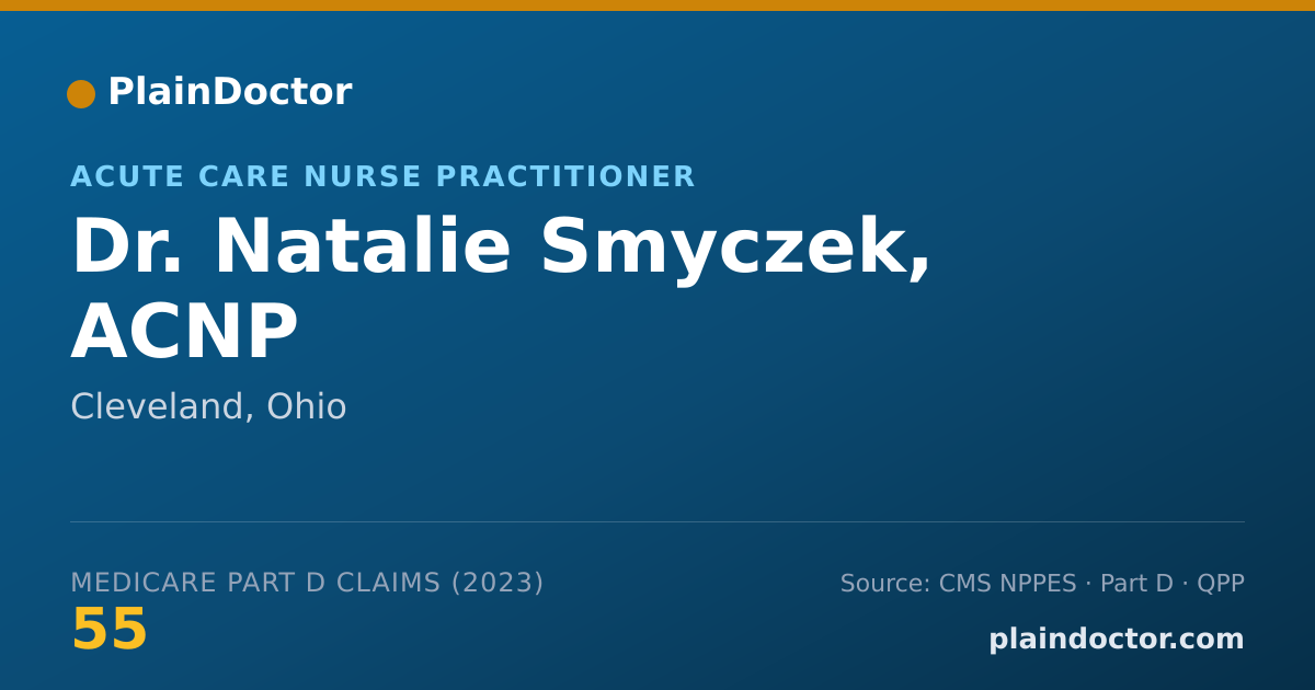 Shareable card for Natalie Smyczek, ACNP - Acute Care Nurse Practitioner, Cleveland, OH