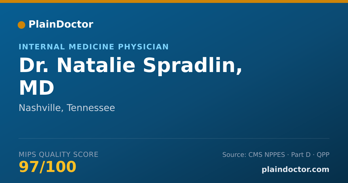 Shareable card for Natalie Spradlin, MD - Internal Medicine Physician, Nashville, TN