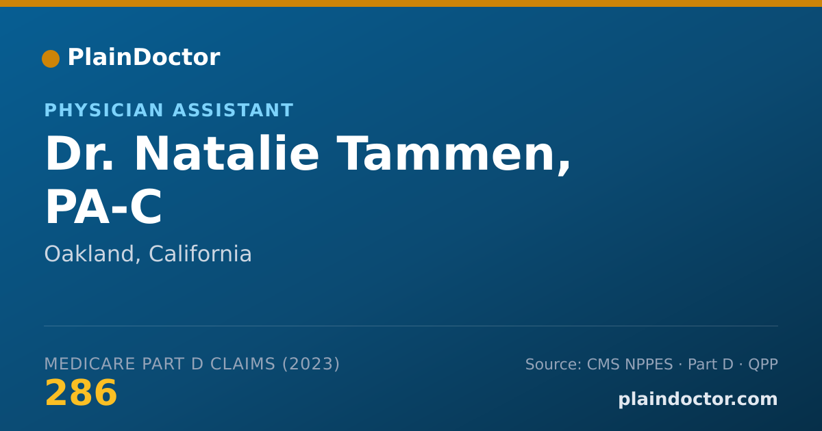 Shareable card for Natalie Tammen, PA-C - Physician Assistant, Oakland, CA
