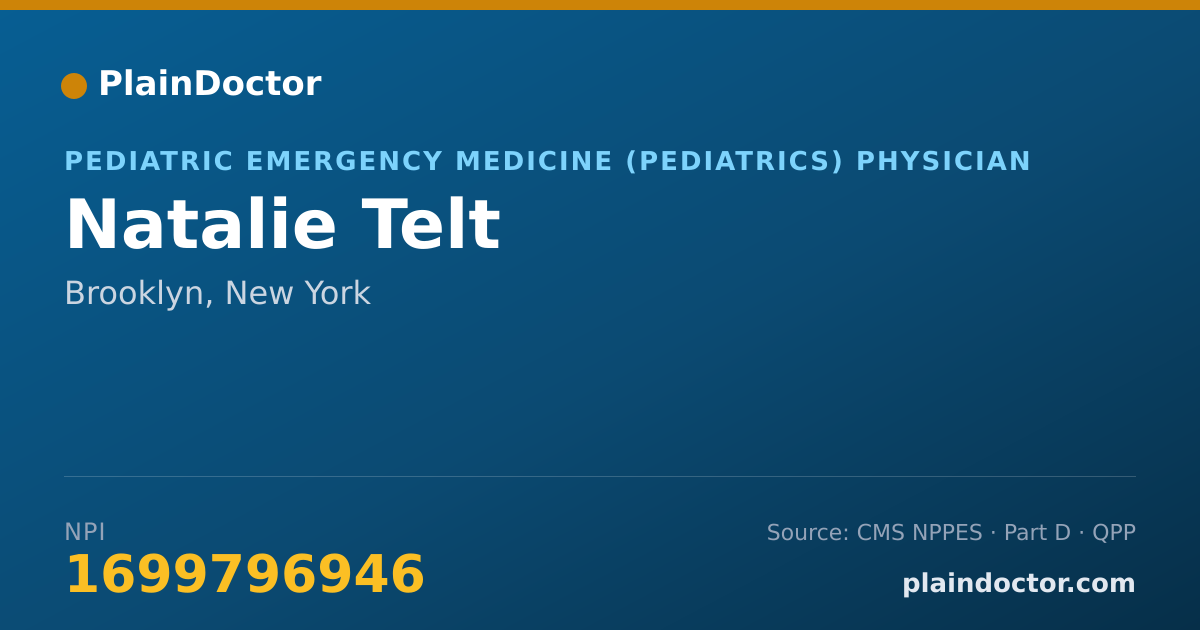 Shareable card for Natalie Telt - Pediatric Emergency Medicine (Pediatrics) Physician, Brooklyn, NY