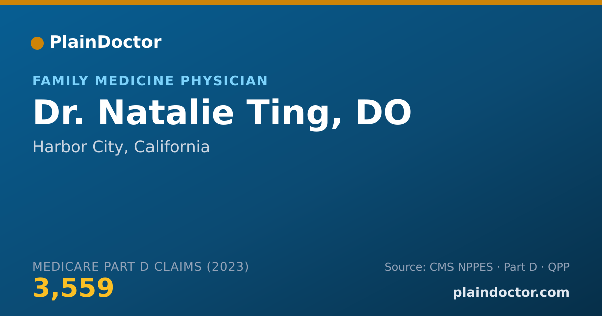 Shareable card for Natalie Ting, DO - Family Medicine Physician, Harbor City, CA