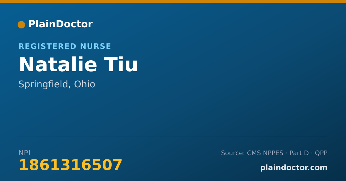 Shareable card for Natalie Tiu - Registered Nurse, Springfield, OH