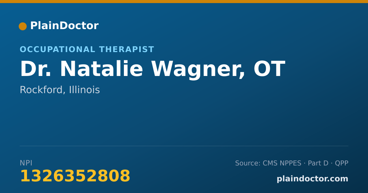 Shareable card for Natalie Wagner, OT - Occupational Therapist, Rockford, IL