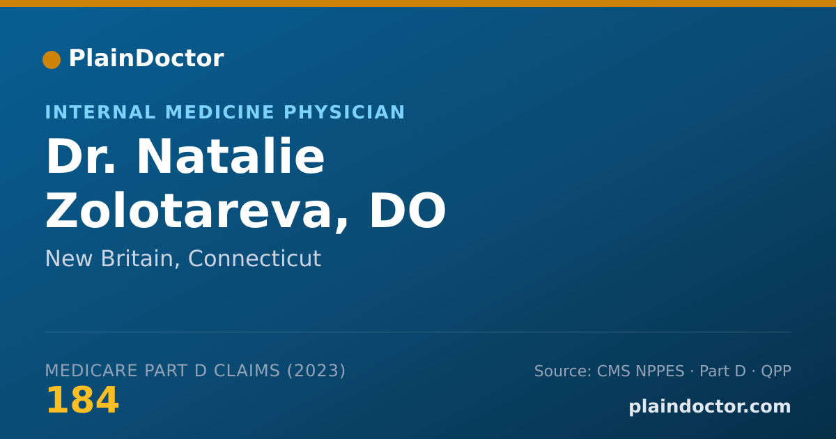 Shareable card for Natalie Zolotareva, DO - Internal Medicine Physician, New Britain, CT