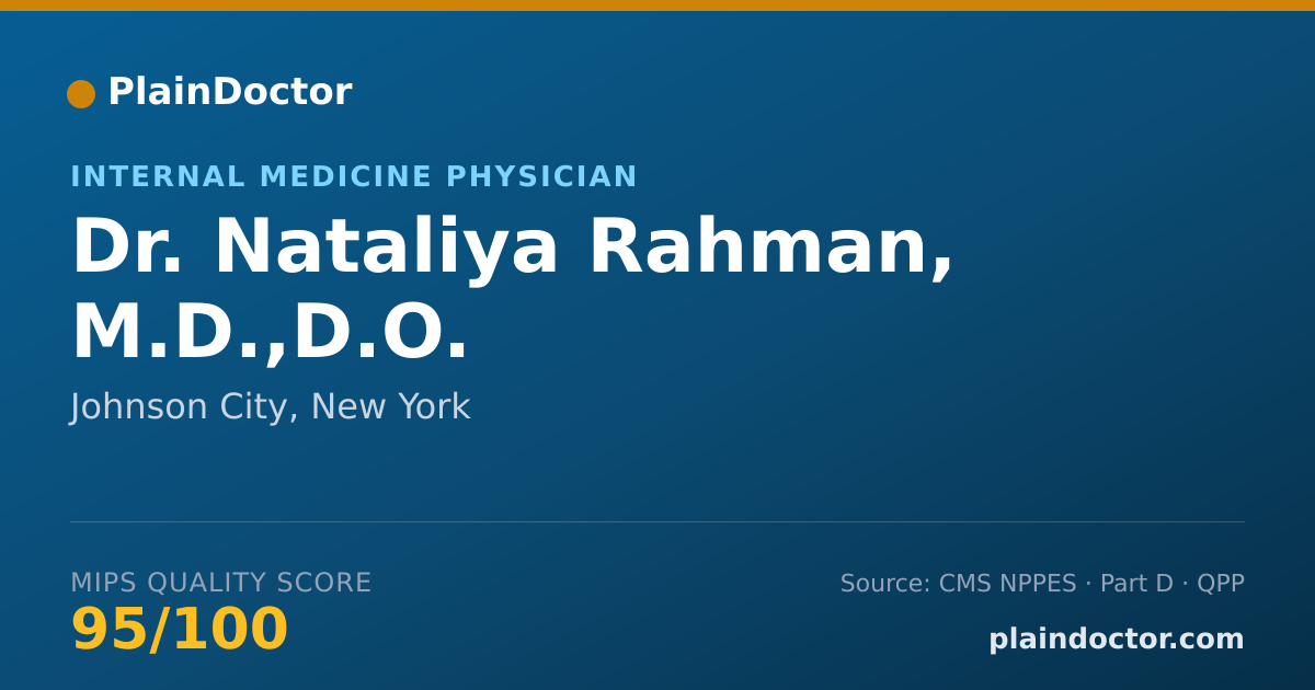 Shareable card for Nataliya Rahman, M.D.,D.O. - Internal Medicine Physician, Johnson City, NY