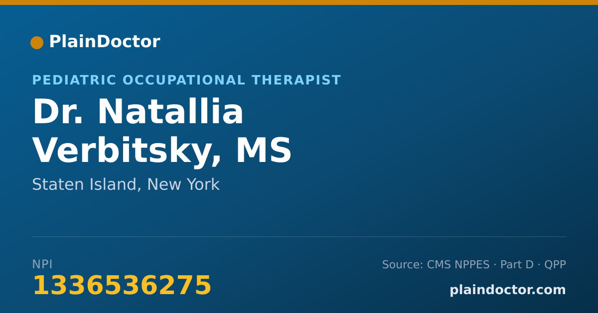 Shareable card for Natallia Verbitsky, MS - Pediatric Occupational Therapist, Staten Island, NY