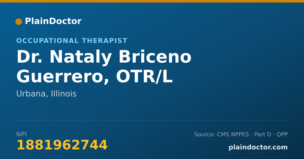 Shareable card for Nataly Briceno Guerrero, OTR/L - Occupational Therapist, Urbana, IL