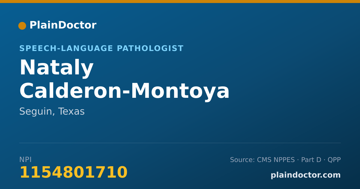 Shareable card for Nataly Calderon-Montoya - Speech-Language Pathologist, Seguin, TX