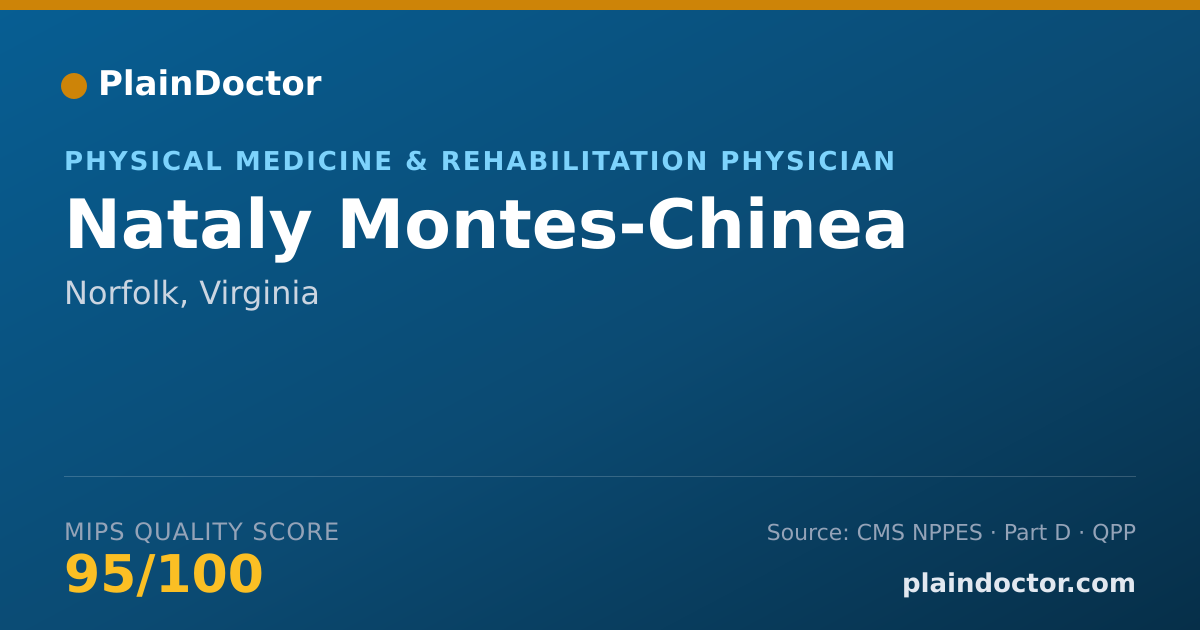 Shareable card for Nataly Montes-Chinea - Physical Medicine & Rehabilitation Physician, Norfolk, VA