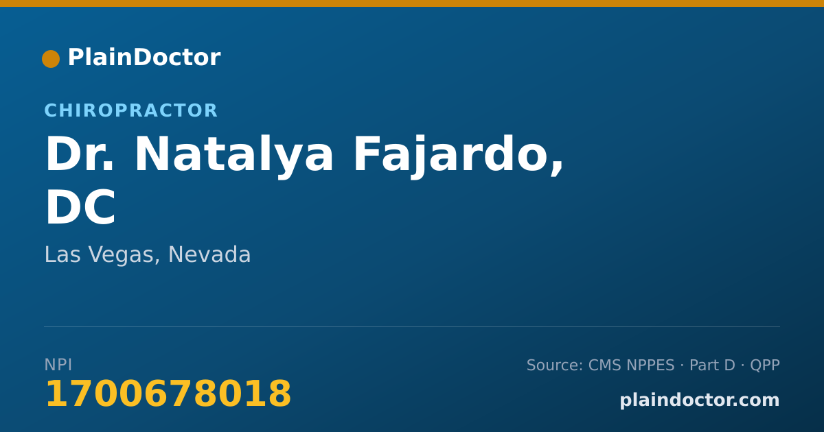 Shareable card for Natalya Fajardo, DC - Chiropractor, Las Vegas, NV