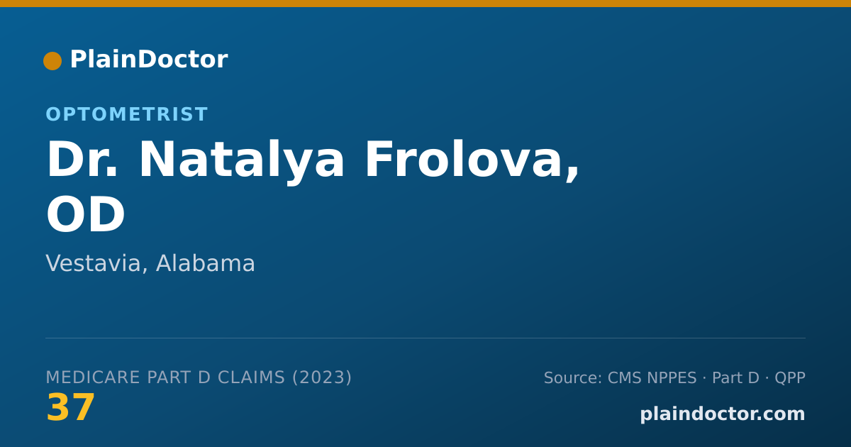 Shareable card for Natalya Frolova, OD - Optometrist, Vestavia, AL
