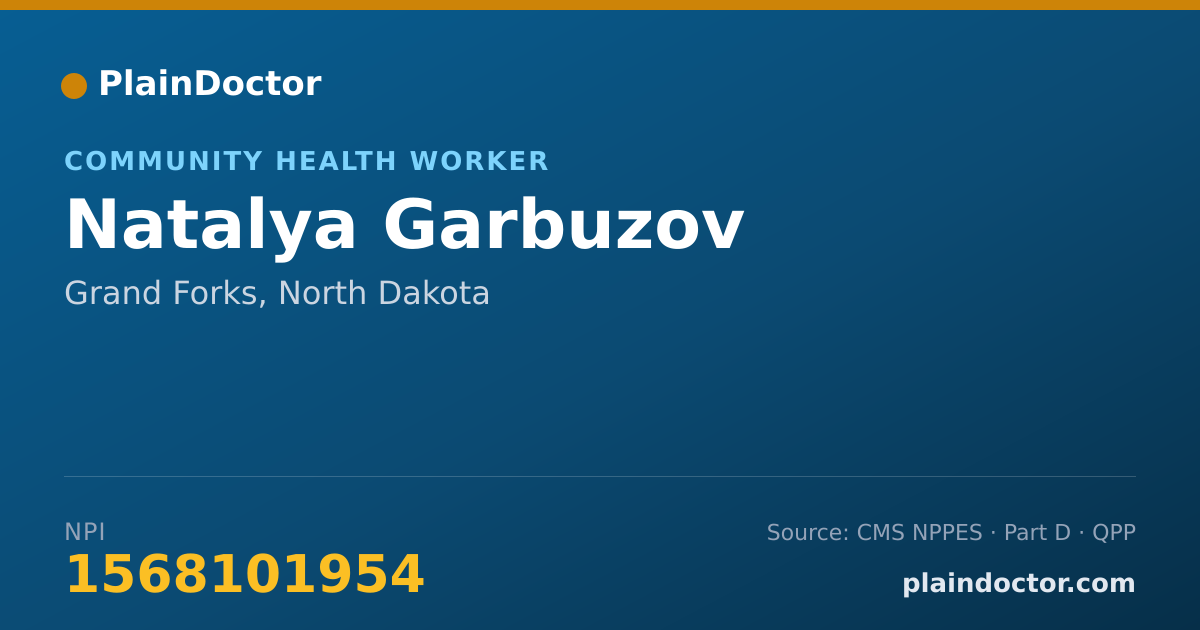 Shareable card for Natalya Garbuzov - Community Health Worker, Grand Forks, ND