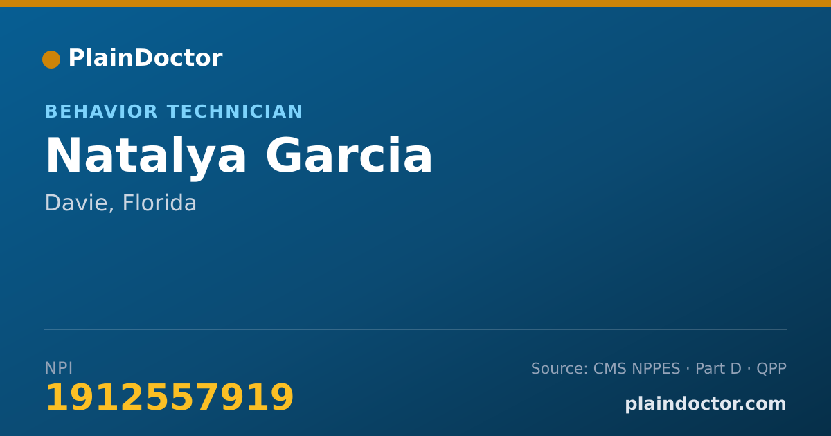 Shareable card for Natalya Garcia - Behavior Technician, Davie, FL