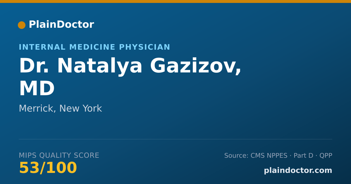 Shareable card for Natalya Gazizov, MD - Internal Medicine Physician, Merrick, NY