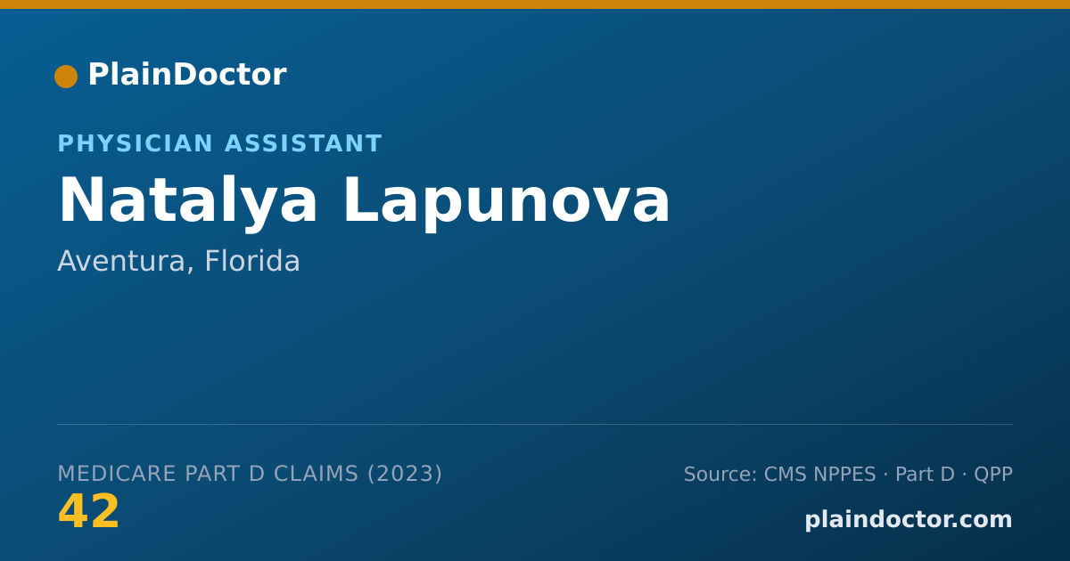 Shareable card for Natalya Lapunova - Physician Assistant, Aventura, FL