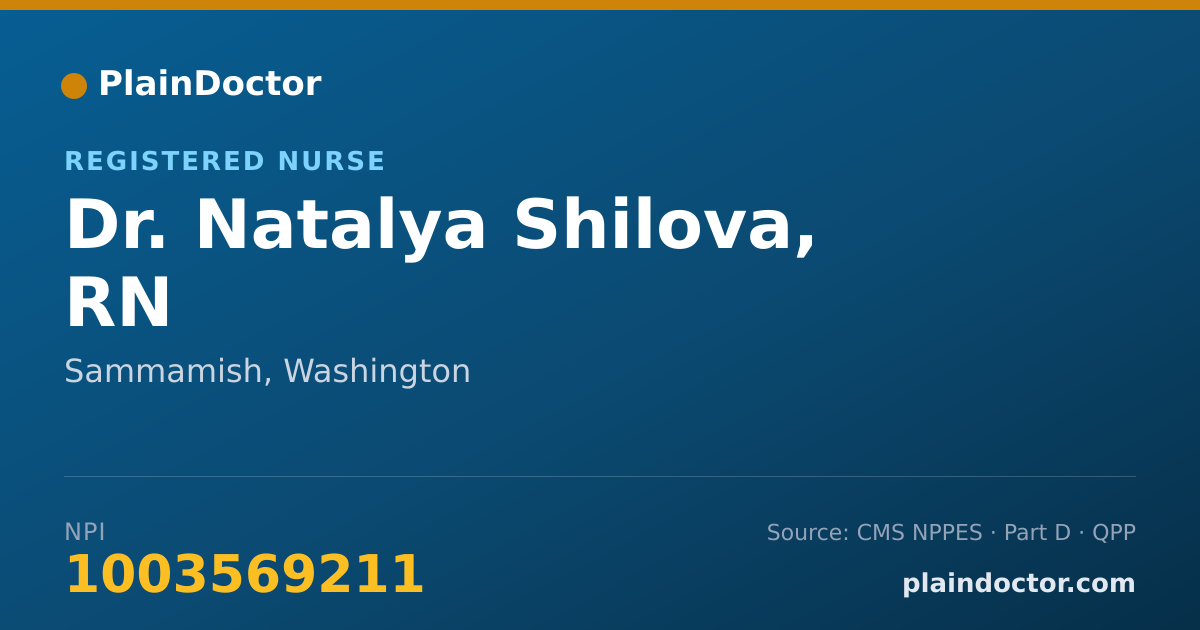 Shareable card for Natalya Shilova, RN - Registered Nurse, Sammamish, WA