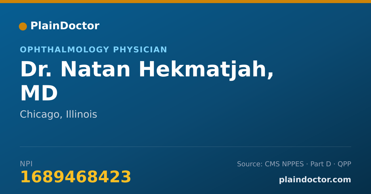 Shareable card for Natan Hekmatjah, MD - Ophthalmology Physician, Chicago, IL
