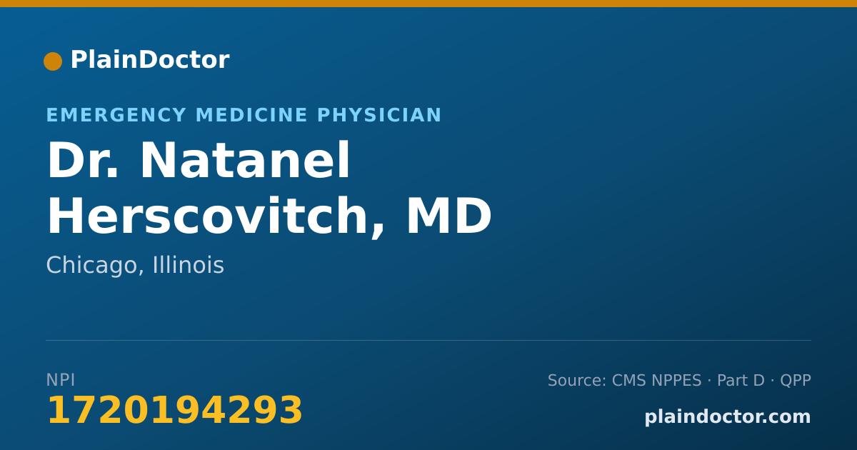 Shareable card for Natanel Herscovitch, MD - Emergency Medicine Physician, Chicago, IL